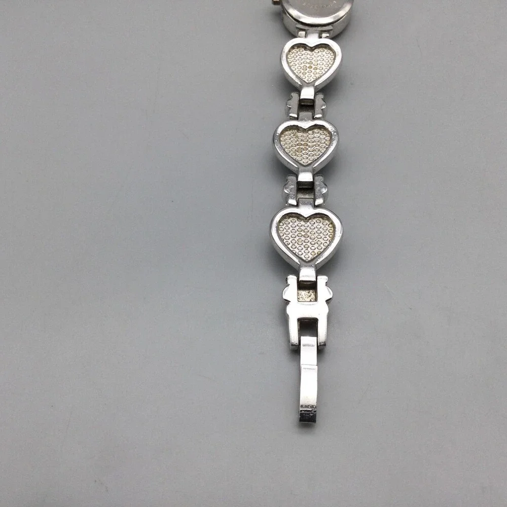 Park Lane Womens Watch 19mm Silver Tone Blue Heart Bracelet New Battery 6.25